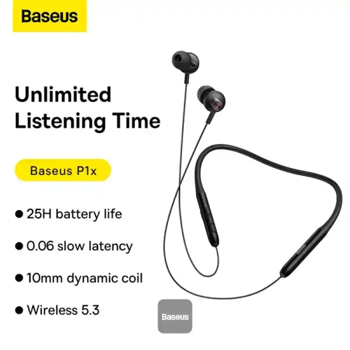 BASEUS Bowie P1x Neckband Headphones Bluetooth 5.3 Wireless...